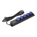 Przedłużacz warsztatowy bryzgoszczelny IP44, 5 gniazd 2P+Z IP44, schuko, przewód gumowy, H05RR-F 3x1