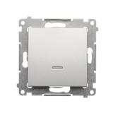 Simon 54 Przycisk pojedynczy zwierny z podświetleniem LED bez piktogramu 10A 250V szybkozłączka srebrny mat DP1L.01/43 KONTAKT
