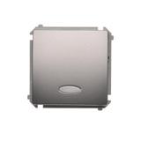 Simon Basic Przycisk pojedynczy zwierny bez piktogramu z podświetleniem LED 10A 250V szybkozłączka stal inox BMP1L.01/21 KONTAKT
