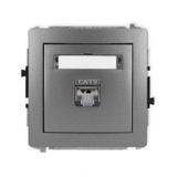 DECO Mechanizm gniazda komputerowego pojedynczego 1xRJ45, kat. 6, ekranowany, 8-stykowy grafitowy