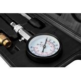 Miernik ciśnienia sprężania z zestawem adapterów.