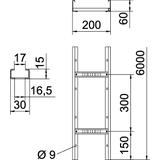 DRABINKA KABLOWA 60X200MM VA-