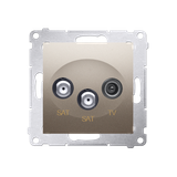 SIMON 54 WMDA-03019z-044 Gniazdo antenowe satelitarne podwójne SAT-SAT-RTV (moduł); złoty mat