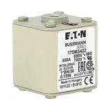 FUSE 550A 690V 1*BN/50 AR UC Wkładka szybka 550A AC 690V rozmiar 1 45x59x51 mm aR I 170M3422 EATON