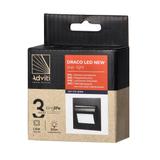 DRACO LED NEW 1,5W, oprawa schodowa podtynkowa, 12VDC, 30lm, 4000K, czarny, innowacyjny sposób monta AD-OS-6164L4/B ORNO