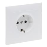 Suno Gniazdo Podwójne Z Uziemieniem Schuko 2x2P+Z Z Przesłoną Zaciski Automatyczne (Monoblok) Aluminium 721326 721128 LEGRAND