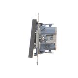 Simon 55 Przycisk zwierny pojedynczy zwierny z podświetleniem LED szybkozłączka Grafitowy mat