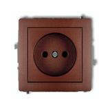 DECO Mechanizm gniazda pojedynczego bez uziemienia 2P (przesłony torów prądowych) brązowy metalik