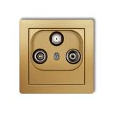 DECO Mechanizm gniazda abonenckiego RTV-SAT końcowego (2 wejścia antenowe) złoty