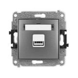 MINI Mechanizm ładowarki USB pojedynczej USB A, 5W max., 5V, 1A grafitowy