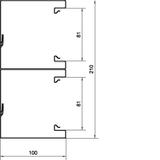 tehalit.BRS Podstawa 100x210mm, 2 komory, stal biały