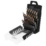 Wiertła do metalu HSS-CNC, 124°, "Pro-Tec", 1.0-13.0 mm, zestaw 25 szt.