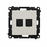 Simon 55 Gniazdo komputerowe podwójne RJ45 kat. 6 z przesłoną przeciwkurzową kaszmirowy T62.01/142