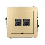 DECO Mechanizm gniazda komputerowego podwójnego 2xRJ45, kat. 7, ekranowany, 8-stykowy, bez pola opis