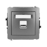 DECO Ładowarka USB pojedyncza USB A, 5W max., 5V, 1A grafitowy 11DCUSB-1 KARLIK