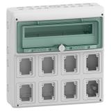 Rozdzielnica natynkowa 1x18 Mureva (dawna Kaedra) IP65 gMRV-1-18+1-NT-T/8 8 otworów 90x100mm 13182 Schneider