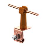 Uchwyt na blachę, na felc ze słupkiem plastik./CU/