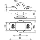 Wspornik do iglic 16 mm, z gwintem wewn. M8, ZG