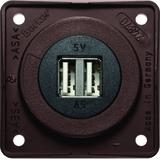 Integro Gniazdo USB ładowania podwójne, 12V, 3A; brązowy mat, mechanizm czarny