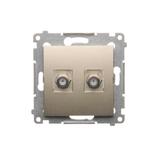 Simon 54 Gniazdo antenowe typu podwójne Do instalacji indywidualnych złoty mat