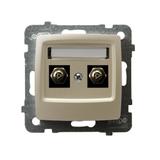 KARO Gniazdo ekwipotencjalne podwójne - kolor ecru perłowy