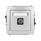 DECO Mechanizm gniazda antenowego pojedynczego TV srebrny metalik