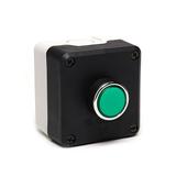 Kaseta czarno-szara, przycisk kryty zielony (1NO)