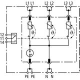 Ogranicznik przepięć DEHNrail M 4P 255V FM, 4-biegunowy do sieci 230 V AC