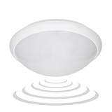 BREVA plafon oświetleniowy z mikrofalowym czujnikiem ruchu 60W E27 IP44 poliwęglan mleczny AD-PL-316