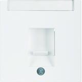 BERKER B.X/S.1 Płytka czołowa pojedyncza zasuwa chroniące przed kurzem pole opisowe biały 11701909 H