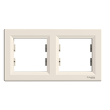 Asfora, ramka 2-krotna, pozioma, krem