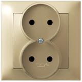 IMPRESJA Gniazdo podwójne kompletne z ramką kolor złoty metalik GP-2Y/28 OSPEL