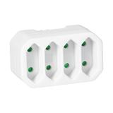 Rozgałęźnik 4x2P euro biały 20 sztuk OR-AE-13279/W/20 ORNO