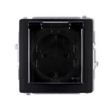 DECO Mechanizm gniazda bryzgoszczelnego 2P+Z SCHUKO (klapka dymna, przesłony torów prądowych) czarny