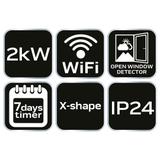 Grzejnik konwektorowy elektryczny 2000W, IP24, WIFI