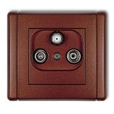 FLEXI Gniazdo abonenckie RTV-SAT końcowe multimedialne (Internet) brązowy metalik