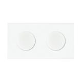 Simon 100 Panel 2-krotny IP44: 2 gniazda zasilające biały mat