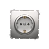 Simon Basic Gniazdo wtyczkowe z uziemieniem Schuko 16A 250V zaciski śrubowe srebrny mat BMGSZ1.01/43 BMGSz1.01/43 KONTAKT