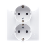 Simon 54 Gniazdo Schuko z przesłonami podwójne 16A z. śrub. antybakteryjny biały