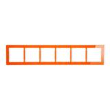 DECO Ramka uniwersalna sześciokrotna - efekt szkła (ramka: pomarańczowa; spód: beżowy)