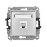 ICON Mechanizm gniazda komputerowego pojedynczego 1xRJ45, kat. 6, 8-stykowy srebrny metalik