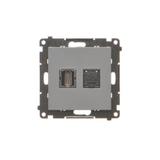 Simon 55 Gniazdo HDMI + RJ45 kat.6 Grafitowy mat TGHRJ45.01/116 KONTAKT