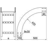 LPDZP600H100N ŁUK PIONOWY ZEWNĘTRZNY DRABINY 1.5 MM