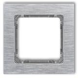 DECO Ramka uniwersalna pojedyncza - aluminium szczotkowane (ramka: srebrna; spód: grafitowy) srebrny
