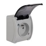 VG-Koala Gniazdo pojedyncze Z-ziemieniem (2P+Z) n/t IP44 popiel Z-lapką dymną VG 161-53 61.378 OPATÓ