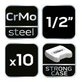 Nasadki udarowe 1/2", 10-24 mm, zestaw 10 szt., CrMo