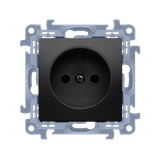 Simon 10 Gniazdo bez uziemienia pojedyncze 16A z. śrub. czarny