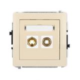 DECO Mechanizm gniazda głośnikowego pojedynczego (typu banan - czerwony i czarny, pozłacany, 4 mm2,