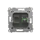 Simon 54 Gniazdo światłowodowe / optyczne pojedyncze SC/APC brąz mat