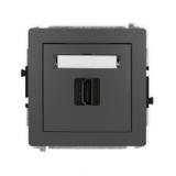 DECO Mechanizm gniazda pojedynczego HDMI 2.0 grafitowy mat
